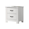 Jermy 22 Inch Nightstand 2 Drawers Black Handles Crisp White Finish By Casagear Home BM302230