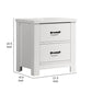 Jermy 22 Inch Nightstand, 2 Drawers, Black Handles, Crisp White Finish By Casagear Home