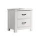 Jermy 22 Inch Nightstand 2 Drawers Black Handles Crisp White Finish By Casagear Home BM302230
