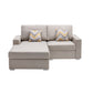 Lini 67 Inch 2 Piece Sectional Loveseat Reversible Chaise Beige Linen By Casagear Home BM302264