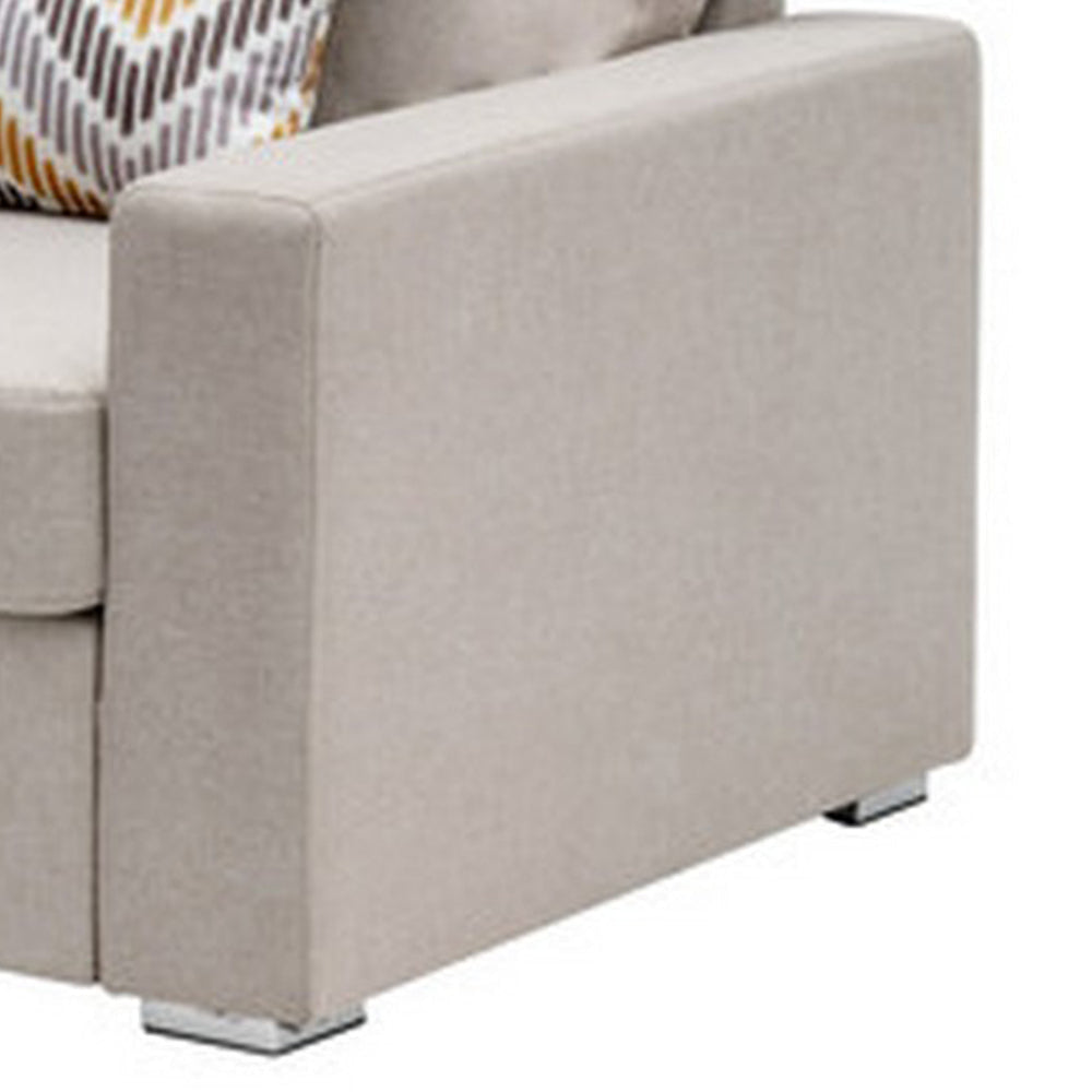 Lini 67 Inch 2 Piece Sectional Loveseat Reversible Chaise Beige Linen By Casagear Home BM302264