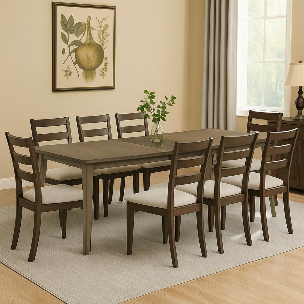 Yuki 72-88 Inch Extendable Dining Table, Tapered Legs, Vintage Walnut Brown By Casagear Home