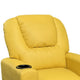 Kids Youth Recliner Chair with Cup Holder Yellow Faux Leather Upholstery BM302307