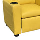 Kids Youth Recliner Chair with Cup Holder Yellow Faux Leather Upholstery BM302307