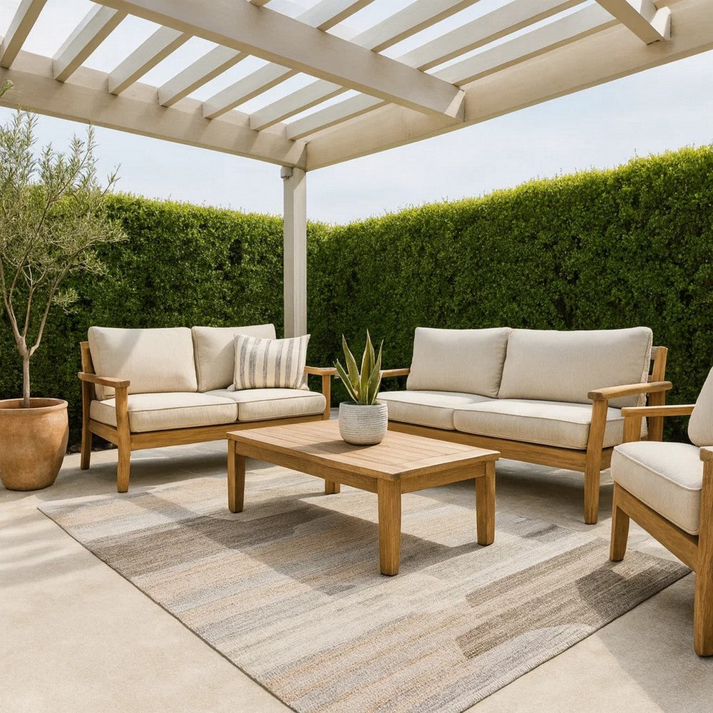 Yuz 2 x 3 Indoor Outdoor Small Area Rug with Beige Gray Abstract Tones By Casagear Home