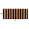 Oy 24 x 57 Coir Doormat with Brown and Black Striped Pattern, PVC Backing By Casagear Home