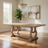 Sev 84-104 Inch Dining Table, Removable Extension Leaf, Trestle Base, Brown By Casagear Home