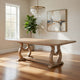 Sev 84-104 Inch Dining Table, Removable Extension Leaf, Trestle Base, Brown By Casagear Home
