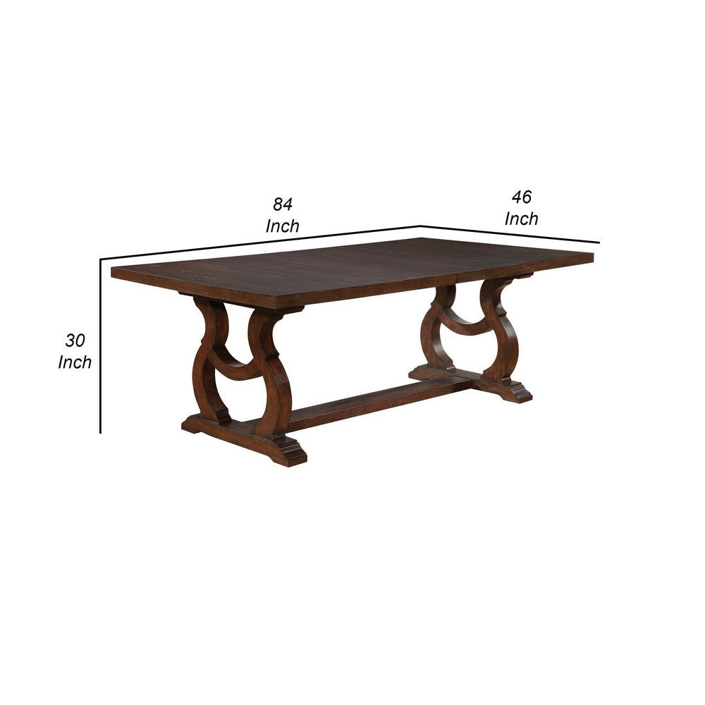 Sev 84-104 Inch Dining Table Removable Extension Leaf Antique Java Brown By Casagear Home BM302413