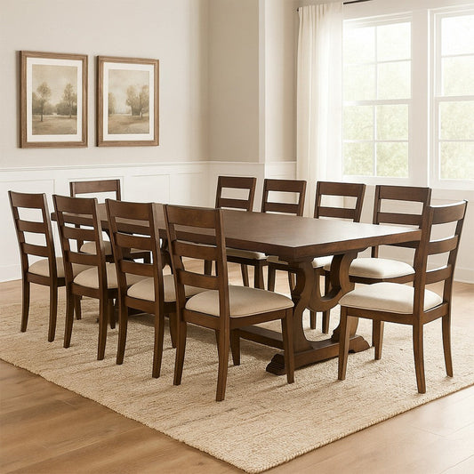 Sev 84-104 Inch Dining Table, Removable Extension Leaf, Antique Java Brown By Casagear Home