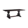 86 Inch Dining Table, Turned Legs, Double Pedestal, Rustic Espresso Brown By Casagear Home