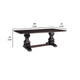 86 Inch Dining Table Turned Legs Double Pedestal Rustic Espresso Brown By Casagear Home BM302415