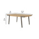71 Inch Dining Table Natural Brown Top Farmhouse Style Gray Flared Legs By Casagear Home BM302425