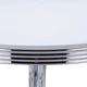 Loy 42 Inch Round Dining Table, Glossy White Wood Top, Ribbed Chrome Apron By Casagear Home