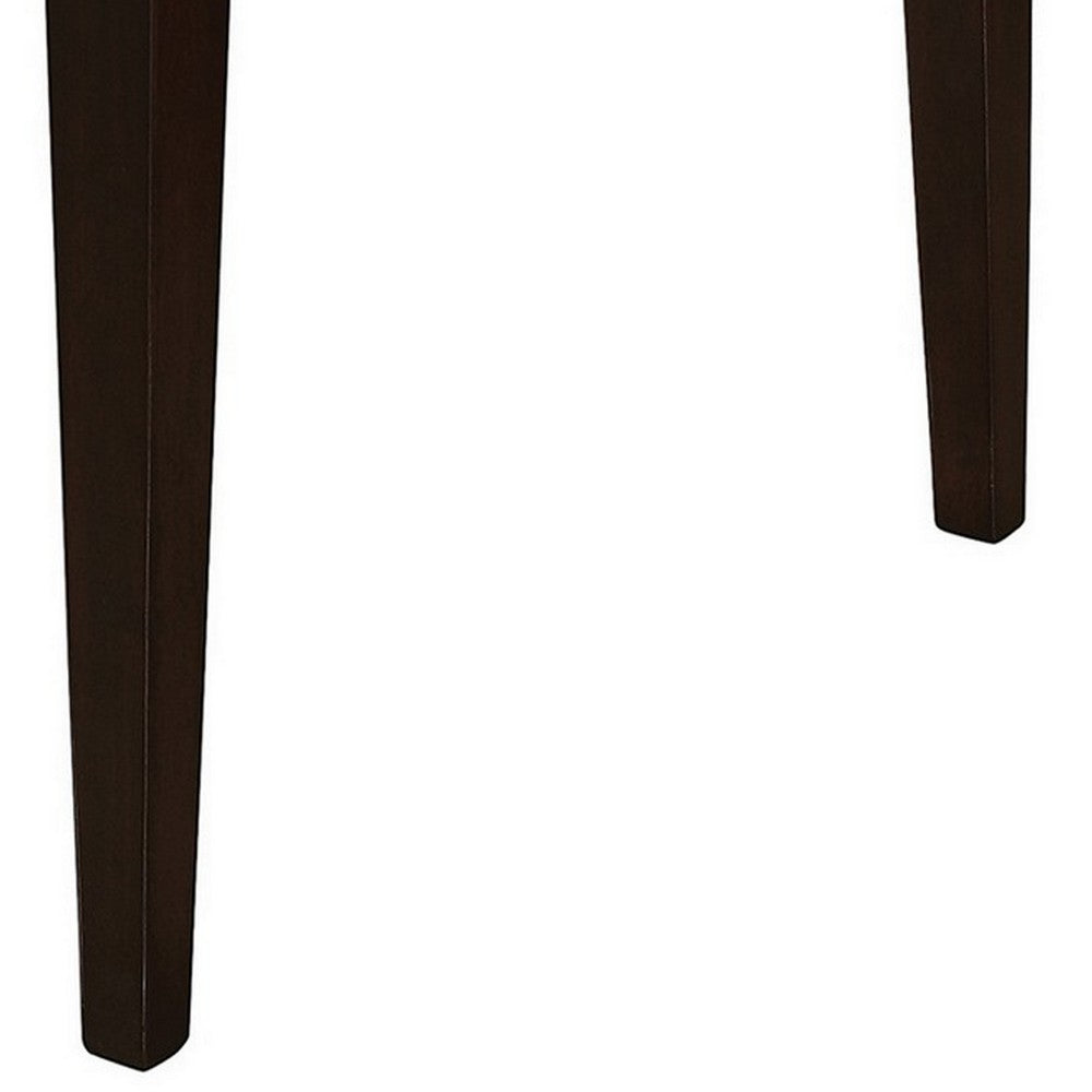 59 Inch Rectangular Dining Table, Tapered Legs, Dark Cappuccino Brown Wood By Casagear Home