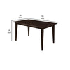 59 Inch Rectangular Dining Table, Tapered Legs, Dark Cappuccino Brown Wood By Casagear Home