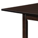52 Inch Drop Leaf Dining Table Block Legs Dark Cappuccino Brown Wood BM302438