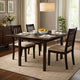 52 Inch Drop Leaf Dining Table, Block Legs, Dark Cappuccino Brown Wood