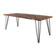 Moka 80 Inch Dining Table, Live Edge Brown Gray Sheesham Wood, Hairpin Legs