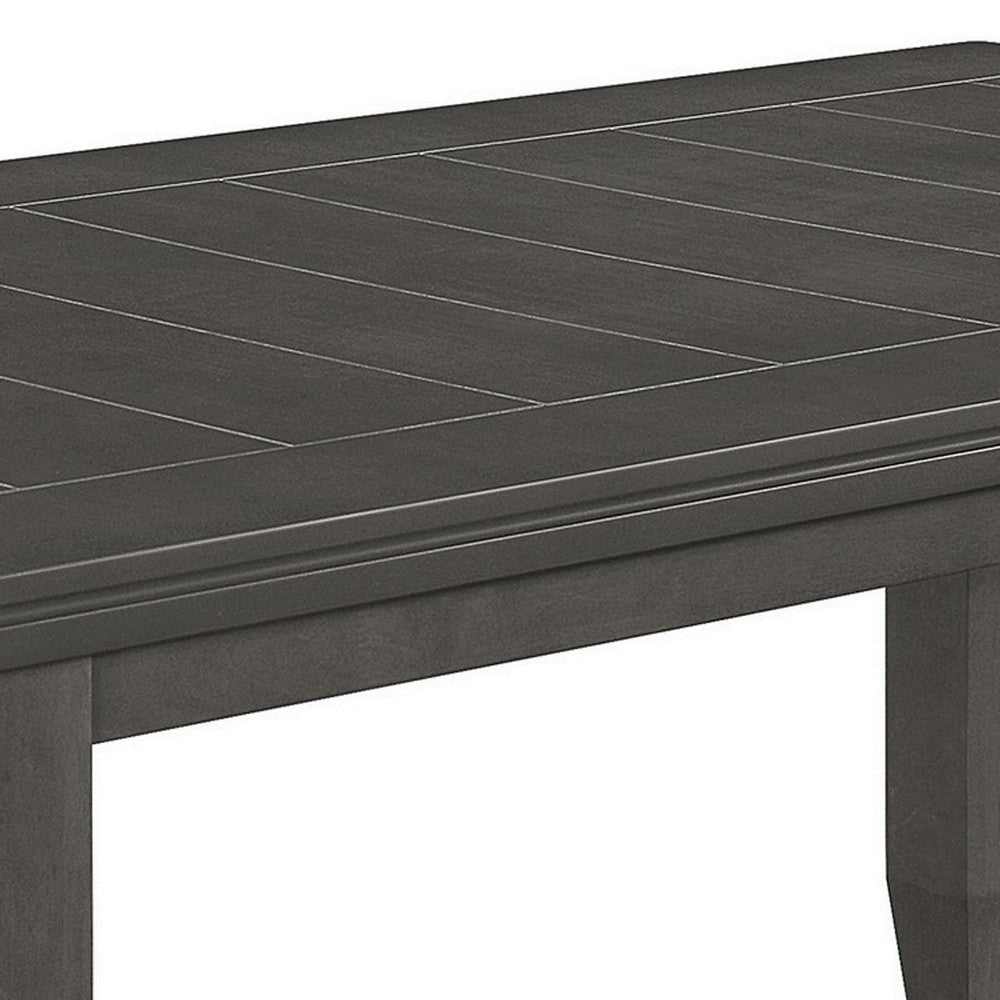 Daye 66 Inch Farmhouse Dining Table Rectangular Plank Top Dark Gray Wood BM302456