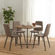 30 Inch Wood Round Accent Coffee Table with Triangular Base, Brown, Black