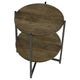 24 Inch Wood Round Accent Side End Table 1 Open Shelf Gray Brown BM302462