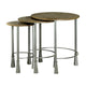 3 Piece Round Nesting End Table Set Sleek Gray Iron Legs Mango Brown Wood By Casagear Home BM302469