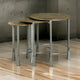 3 Piece Round Nesting End Table Set, Sleek Gray Iron Legs, Mango Brown Wood By Casagear Home