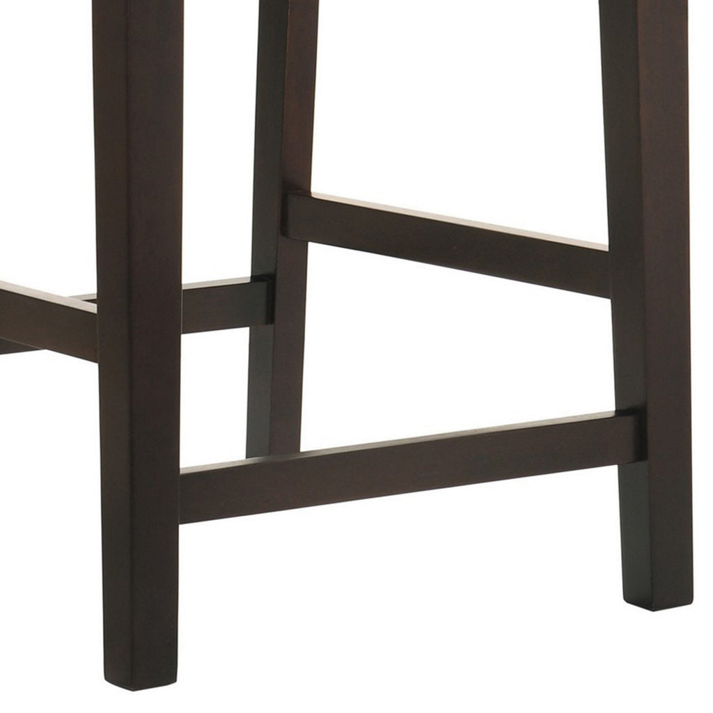 Nimi 25 Inch Counter Height Stool Set of 2 Welt Trim Gray Fabric Brown By Casagear Home BM302486