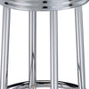 30 Inch Round Bar Stool Set of 2 Ribbed Apron Base Chrome Black BM302495