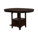 60 Inch Counter Height Table with Storage Open Shelf 6 Seater Brown By Casagear Home BM302498