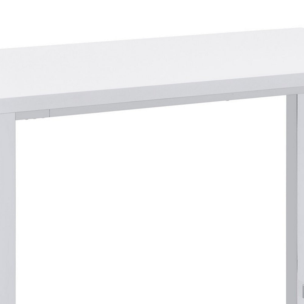 5 Piece Bar Height Table Set 4 Bar Stools Clean Lined Silhouette White BM302504