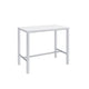 5 Piece Bar Height Table Set, 4 Bar Stools, Clean Lined Silhouette, White