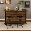 71 Inch Rectangular Home Bar Serving Unit, Storage Shelves, 2 Tiers, Brown By Casagear Home