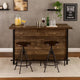 71 Inch Rectangular Home Bar Serving Unit, Storage Shelves, 2 Tiers, Brown By Casagear Home