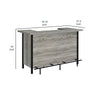 71 Inch Rectangular Home Bar Serving Unit Storage Shelves Two Tiers Gray By Casagear Home BM302506