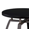 Dyn 23 Inch Round End Table Open Shelf Grayish Black Top Gray Metal Legs BM302508