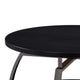 Dyn 35 Inch Round Coffee Table 1 Shelf Grayish Black Top Gray Metal Leg BM302509