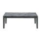 Kyo 47 Inch Coffee Table Gray Faux Marble Top Sandy Texturing Black Legs By Casagear Home BM302514