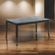 Kyo 47 Inch Coffee Table, Gray Faux Marble Top, Sandy Texturing, Black Legs By Casagear Home