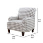 Liya 40 Inch Foam Accent Armchair with Houndstooth Design Gray Upholstery By Casagear Home BM302537