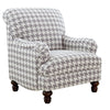 Liya 40 Inch Foam Accent Armchair with Houndstooth Design, Gray Upholstery By Casagear Home