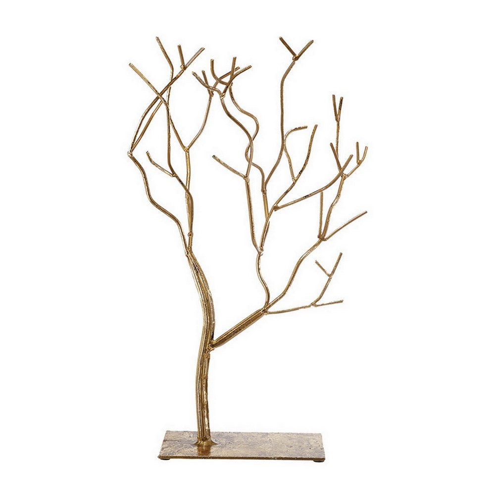15" Tree Accent Decoration, Bright Gold Finish, Iron Frame by Casagear Home