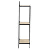 32 Inch Shelving Unit, Black Curved Iron Frame, Three Fir Wood Shelves By Casagear Home