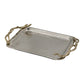 16 Inch Rectangular Decorative Tray Branch Design Handles Silver Gold By Casagear Home BM302615