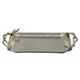 16 Inch Rectangular Decorative Tray Branch Design Handles Silver Gold By Casagear Home BM302615