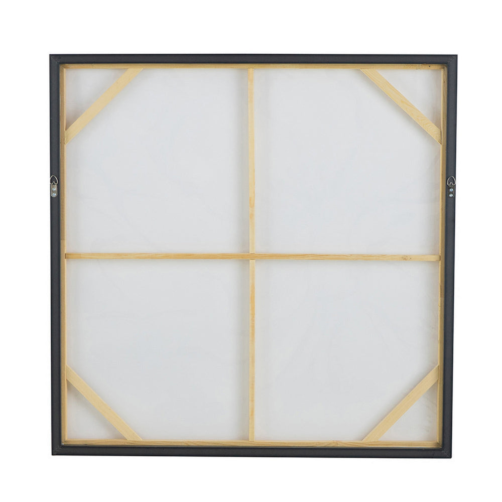 36 x 36 Inch Framed Wall Art Floral Oil Painting On Canvas White Gold By Casagear Home BM302654