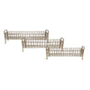 19, 22, 25 Inch Rectangular Trays, Set of 3, Wire Mesh Construction, Gold By Casagear Home
