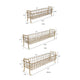 19, 22, 25 Inch Rectangular Trays, Set of 3, Wire Mesh Construction, Gold By Casagear Home