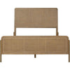 Sea Wood King Size Bed with Woven Cane Design Open Panel 4 Slats Brown BM302725